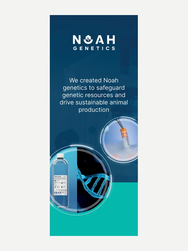 Banner for the NOAH Genetics exhibition stand