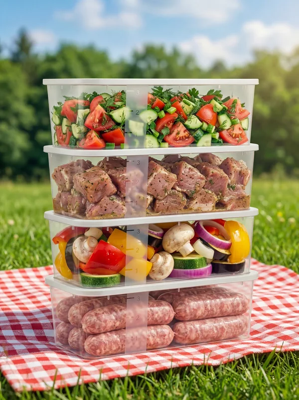 Large clear plastic containers for food