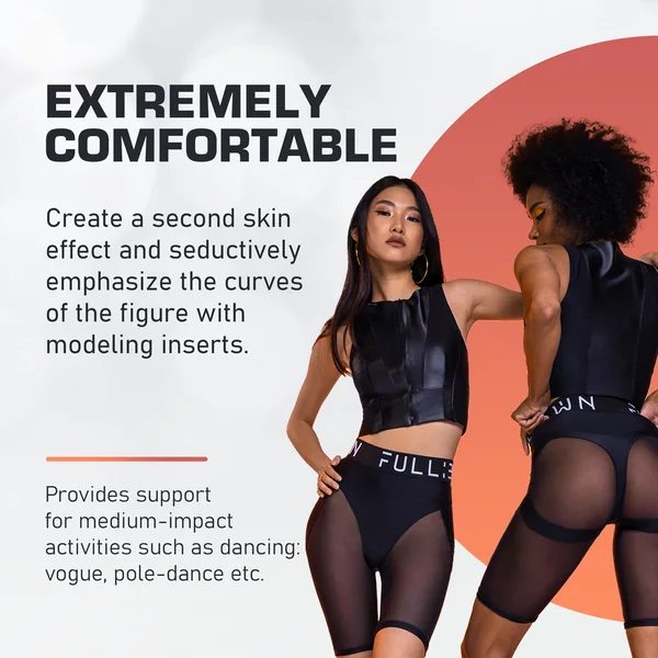 Full:Blown · Tight high-rise shorts in stretch mesh