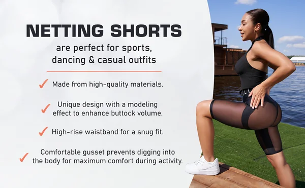 Full:Blown · Tight high-rise shorts in stretch mesh