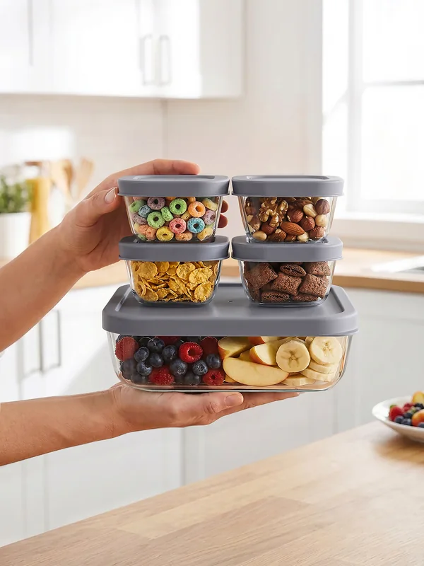 Airtight glass food containers
