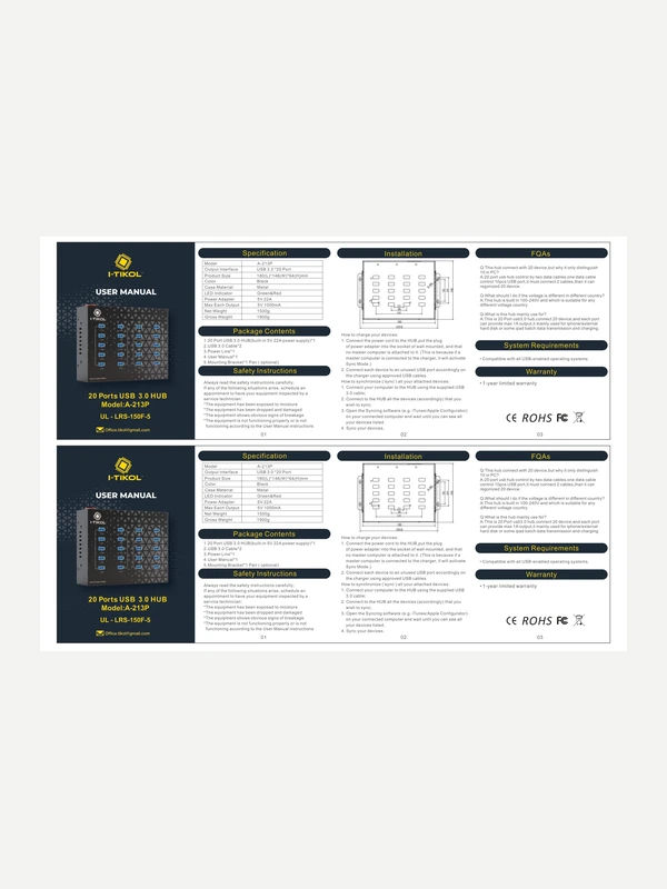 Manual for the I-TIKOL USB hub