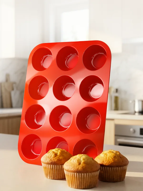 Silicone muffin baking mold