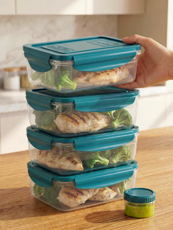 Airtight plastic food containers