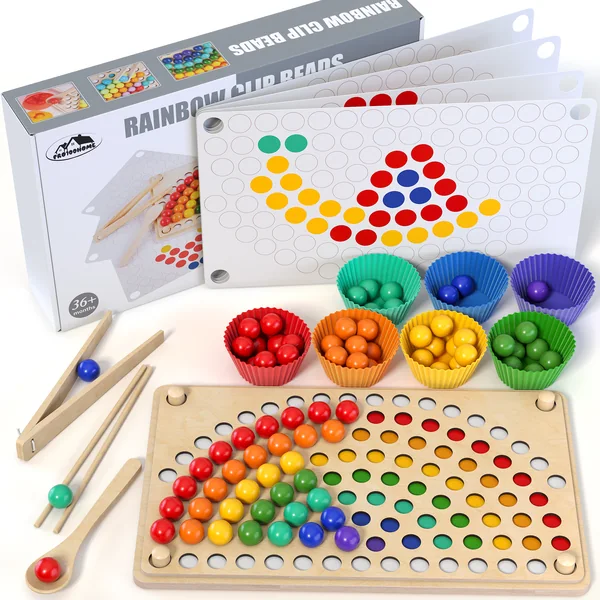 PRO100HOME · Wooden Montessori mosaic with balls